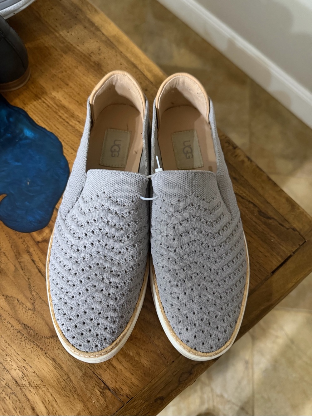 UGG Light‎ Gray Knit Slip-On Mules
